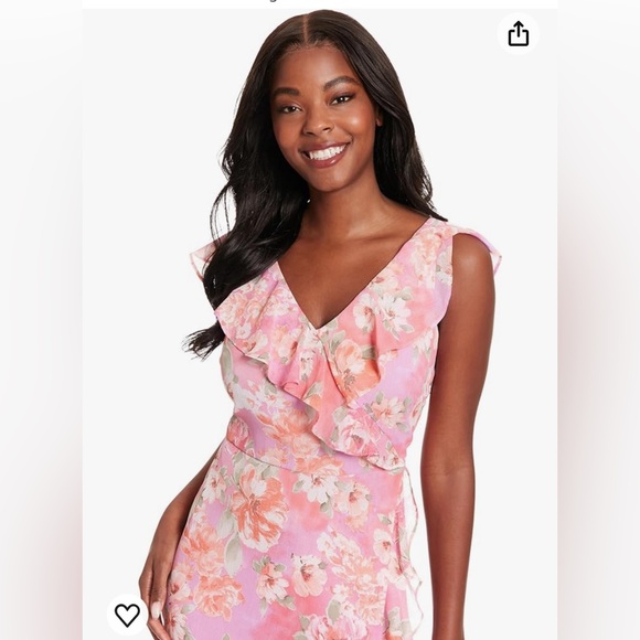 London Times size 8 faux wrap frill dress - Picture 3 of 13